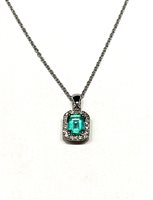 Collana Oxygène Donna Kate in Oro bianco Smeraldo sintetico 0050488S07